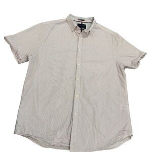 Denim & Flower Ricky Singh Mens Shirt Short Sleeve Slim Fit Button Large Cotton